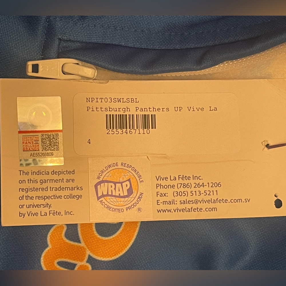 Pittsburgh Panther Vive La Fete Kids Blue Quarter Zip Pullover Size 4 NWT - Picture 10 of 12